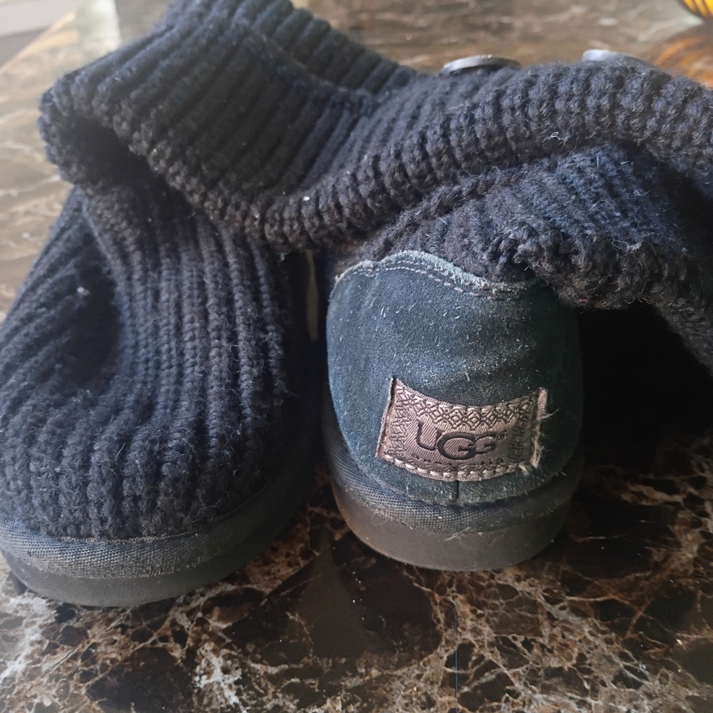 UGG Black Knit Suede Booties - Picture 8 of 8